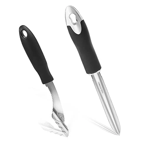 Jalapeno Pepper Corer & Zucchini/Cucumber Corer, Set Of 2, Newness Stainless Steel Core Deseeder Kitchen Tool With Serrated Slice And Rubber Handle, Easy For Seed Remover Or Slice Off Vegetables Tops 3 Jalapeno Pepper Corer & Zucchini/Cucumber Corer, Set Of 2, Newness Stainless Steel Core Deseeder Kitchen Tool With Serrated Slice And Rubber Handle, Easy For Seed Remover Or Slice Off Vegetables Tops