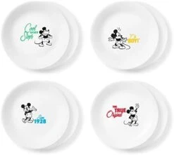 Vitrelle 8-Piece Salad Plate Set, Triple Layer Glass And Chip Resistant, Lightweight Round Plates And Bowls Set, Disney's Mickey Mouse - The True Original 17 Vitrelle 8-Piece Salad Plate Set, Triple Layer Glass And Chip Resistant, Lightweight Round Plates And Bowls Set, Disney's Mickey Mouse - The True Original -KitchenAid Shop 31iGoDao3HL. AC