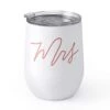 Mrs Wine Tumbler Gift | Pink + White 12oz Matte Stainless Steel, Bachelorette Party Decorations Cups + Bride Stemless Bridal Shower, Engagement -KitchenAid Shop 31icoTY0AcL