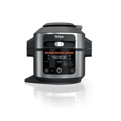 Ninja OL501 Foodi 6.5 Qt. 14-in-1 Pressure Cooker Steam Fryer With SmartLid, That Air Fries, Proofs & More, With 2-Layer Capacity, 4.6 Qt. Crisp Plate & 25 Recipes, Silver/Black