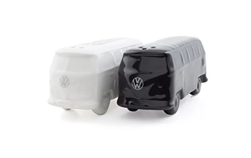 VW Collection - Volkswagen Samba Bus T1 Camper Van 3D Salt & Pepper Shakers, Kitchen Table Decoration, VW Fan Gift Idea (2 Pcs. Set/White/Black) 3 VW Collection - Volkswagen Samba Bus T1 Camper Van 3D Salt & Pepper Shakers, Kitchen Table Decoration, VW Fan Gift Idea (2 Pcs. Set/White/Black)