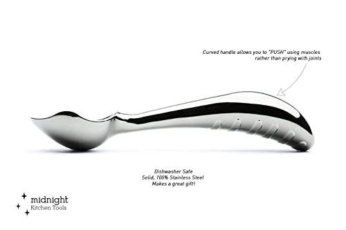 Ainless Steel Ice Cream Scoop By Midnight Scoop - Ergonomic Ice Cream Scooper For Hard Ice Cream - Dishwasher Safe Ice Cream Spade 3 Ainless Steel Ice Cream Scoop By Midnight Scoop - Ergonomic Ice Cream Scooper For Hard Ice Cream - Dishwasher Safe Ice Cream Spade