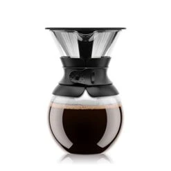 Bodum Pour Over Coffee Maker With Permanent Filter, 1 Liter, 34 Ounce, Black Band