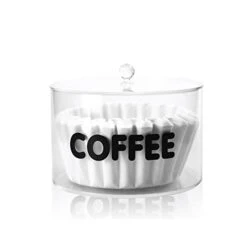 Basket Coffee Filter Holder, Clear Acrylic Coffee Pod Holder With Lid, Large Capacity Nespresso K Cup Organizer For Coffee Bar & Kitchen Countertop