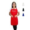KAUFMAN - Personalized Apron, Add A Name Embroidered, Cotton/poly Bib Apron Adjustable With Two Front Pockets