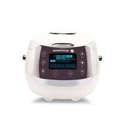 Digital Rice Cooker And Steamer, White, Timer - 8 Cups - Premium Inner Pot, Multi Cooker With 12 Programs & 7-Phase Technology For Brown Rice, Soups, Grains, Oatmeal & More - 1-8 People