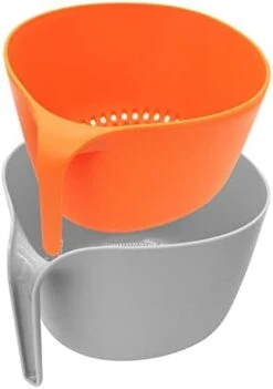 Food Strainers,Kitchen Colander,2-in-1 Stackable Large Bowl Set With Long Handle For Draining,Soaking,Straining Pasta,Noodles,Fruits And Vegetable,Cooked Food Or Mixing-4.5 Quart -KitchenAid Shop 31jdThzurxL. AC