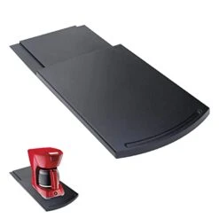 Comfecto Kitchen Caddy Sliding, ABS Handy Appliance With Smooth Rolling Wheels Stand Storage For Under Cabinet Or Countertop, Multiuse Slider Tray Mat For Coffee Maker Toaster Blender Mixer Air Fryer