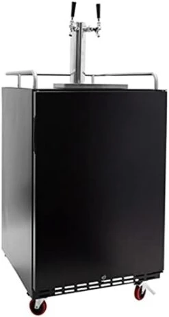 Full Size Dual Tap Built-In Black Stainless Steel Kegerator -KitchenAid Shop 31kHwB02CSL. AC