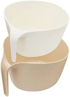 Food Strainers,Kitchen Colander,2-in-1 Stackable Large Bowl Set With Long Handle For Draining,Soaking,Straining Pasta,Noodles,Fruits And Vegetable,Cooked Food Or Mixing-4.5 Quart -KitchenAid Shop 31kNCleQbL. AC