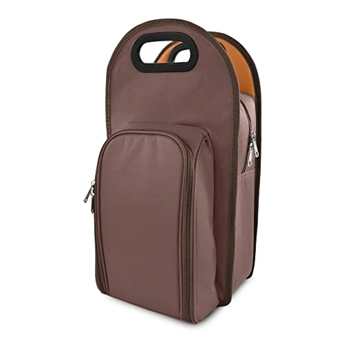 True Rue Metro: 2-Bottle Insulated Totes, Brown 3 True Rue Metro: 2-Bottle Insulated Totes, Brown