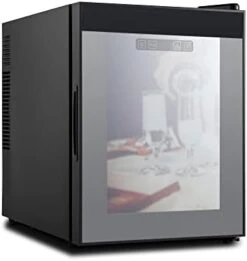 Wine Cooler, Compact Mini Wine Fridge Wine Cellar For Red, White, Champagne Or Sparkling Wine, Freestanding Wine Refrigerator With Quiet Compressor & LED Light, 40-66F, Blue&gray (12 Bottles) -KitchenAid Shop 31keTPKPgML. AC