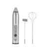 Electric Milk Frother, Rechargeable Electric Milk Frother With 2 Whisks Speed Adjustable Handheld Foam Maker(silver)