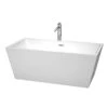 Sara 63 Inch Freestanding Bathtub In White With Floor Mounted Faucet, Drain And Overflow Trim In Polished Chrome -KitchenAid Shop 31mJLfu3bOL