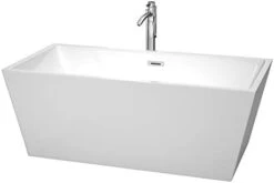 Sara 63 Inch Freestanding Bathtub In White With Floor Mounted Faucet, Drain And Overflow Trim In Polished Chrome 22 Sara 63 Inch Freestanding Bathtub In White With Floor Mounted Faucet, Drain And Overflow Trim In Polished Chrome -KitchenAid Shop 31mJLfu3bOL. AC
