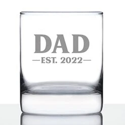 Dad Est 2023 - New Father Whiskey Rocks Glass Gift For First Time Parents - Bold 10.25 Oz Glasses -KitchenAid Shop 31mKY ggDsL