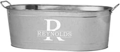Let's Make Memories Personalized Backyard Bar Beverage Tub - Custom Beverage Tub - Customizable Message - Galvanized Drink Tub - 20¾”L X 11¾”W X 7”H - 5.5 Gallons -KitchenAid Shop 31mLBOZwX2L. AC
