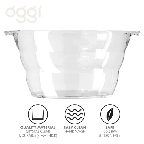 Oggi Acrylic Oval Party Tub-18.5" X 11", Clear, 18.5" By 11" 4 Oggi Acrylic Oval Party Tub-18.5" X 11", Clear, 18.5" By 11" - Image 2