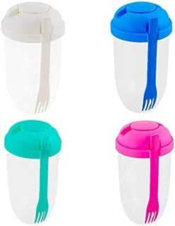 Alad Cup With Fork And Salad Dressing Holder, Lunch Salad Container Salad Container For Lunch Keep Fit Fresh Salad Meal Shaker Cup 2022 Portable Fresh Salad Cup To Go (green&blue-2pc) -KitchenAid Shop 31mUMJZe5zL. AC