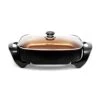 Aynel Professional Non-stick Copper Electric Skillet Jumbo, Deep Dish With Tempered Glass Vented Lid, Upgrade Thermostat, 16”x 12”x 3.15”- 8 Quart -KitchenAid Shop 31mXEnUID2L
