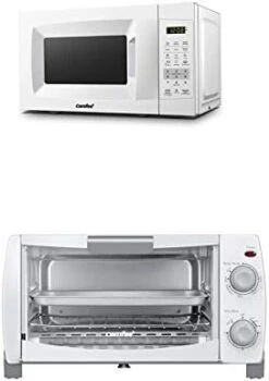 EM720CPL-PM Countertop Microwave Oven + COMFEE' Toaster Oven Countertop, 4-Slice, Compact Size