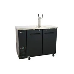 2 Door Commercial Beer Dispenser - Double Tap Keg Cooler - Kegerator; 48" W