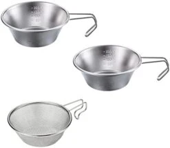 CAMPINGMOON 1pc Stainless Steel Camping Sierra Cup 310ml With 1pc Colander S-220/S-213 -KitchenAid Shop 31o1R07941L. AC