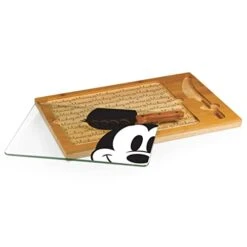 Brand Disney/Pixar Icon 3-Piece Glass Top Cutting Board & Knife Set, 15.4 X 10.04 X 0.8, Mickey Mouse - Parawood & Bamboo -KitchenAid Shop 31oBPHwnD9L