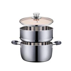 Small Steamer Stainless Steel Thickened Household Non-Stick Cooker Induction Cooker Gas Binaural Stew Pot Soup Pot Steamer