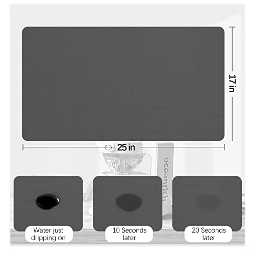 Coffee Mat For Pot Espresso Machine, Large Coffee Maker Mat For Countertops, Coffee Bar Accessories Under Appliance Mats, Golener Coffee Bar Mat, Thick Countertop Protector 25"x17"(Grey) 5 Coffee Mat For Pot Espresso Machine, Large Coffee Maker Mat For Countertops, Coffee Bar Accessories Under Appliance Mats, Golener Coffee Bar Mat, Thick Countertop Protector 25"x17"(Grey) - Image 3