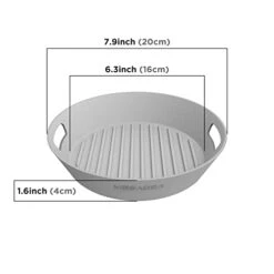 2 Pcs Silicone Air Fryer Liners-Reusable Heat Resistant Food Safe Silicone Bowl/Pot For Air Fryer And Microwave (GREY+GREY- 8inch) -KitchenAid Shop 31p5fbbZvXL