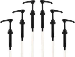 Black Coffee Syrup Pump For 750 Ml Bottles (Pack Of 6) - Fits Upouria, Torani Syrups, Davinci, (Monin 1 Liter Plastic Bottle Only), And Jordan's Skinny Syrups