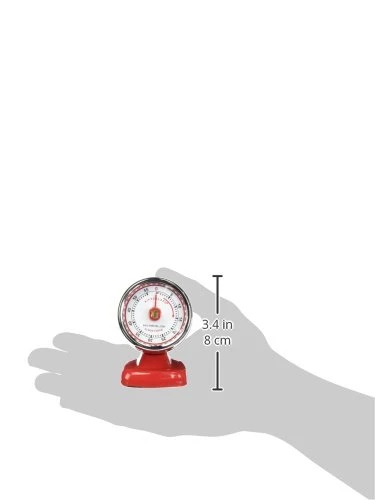 KIKKERLAND Vintage Streamline Kitchen Timer, Red 4 KIKKERLAND Vintage Streamline Kitchen Timer, Red - Image 2