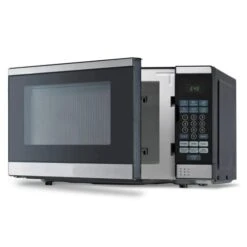 GENERIC 18'' 0.7 Cubic Feet. Ft. Desktop Microwave, Push Button Touch Control With Green LED Display, Stainless Steel Front Panel With Black Cabinet