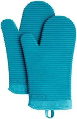 KitchenAid Ribbed Soft Silicone Oven Mitt Set, 7"x13", Milkshake 2 Count -KitchenAid Shop 31ptgZNVxjL. AC
