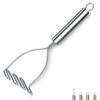 Potato Masher, Stainless Steel Heavy Duty Metal Potato Ricer With Mirror Polish, Food Masher Utensil, Hand Masher, Vegetables Fruits Mashe, Dishwasher Safe (9.6 Inch) 2 Potato Masher, Stainless Steel Heavy Duty Metal Potato Ricer With Mirror Polish, Food Masher Utensil, Hand Masher, Vegetables Fruits Mashe, Dishwasher Safe (9.6 Inch) -KitchenAid Shop 31q17jCePGL
