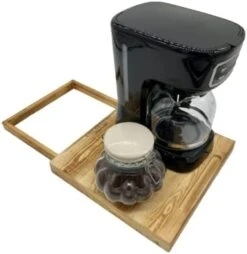 Kitchen Countertop Wooden Caddy Slider Tray | Solid Wood Tray And Frame | Smooth Rolling Wheels | Useful For Coffee Maker/Stand Mixer/Blender (13" X 13", Lightly Scorched) -KitchenAid Shop 31q8o66eT2L. AC