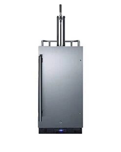 Summit Appliance SBC15BEER Built-in 15" Wide Commercially Listed Kegerator With Auto Defrost, Digital Thermostat, Stainless Steel Door, Black Cabinet, Pro Style Handle, Sealed Back And Front Lock