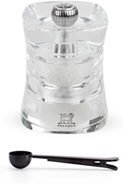 Peugeot Baltic Salt Mill Gift Set , Acrylic 3 Inch - With Stainless Steel Spice Scoop/Bag Clip -KitchenAid Shop 31qT WEuBL. AC