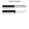 Rada Cutlery Heavy Duty Stainless Steel Knife And Vegetable Peeler Pare And Peel Gift Set Resin, Made In The USA, 2 Piece, Black Handle -KitchenAid Shop 31qYcgkpUVL