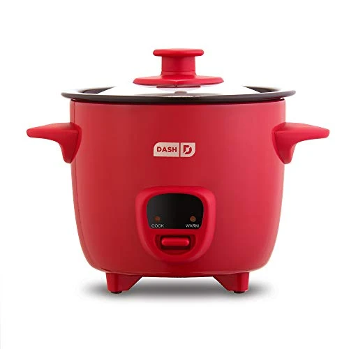 Dash Ash DRCM200GBRD04 Mini Rice Cooker Steamer With Removable Nonstick Pot, Keep Warm Function & Recipe Guide, Red & DMW001RD Mini Maker, 4 Inch, Red 4 Dash Ash DRCM200GBRD04 Mini Rice Cooker Steamer With Removable Nonstick Pot, Keep Warm Function & Recipe Guide, Red & DMW001RD Mini Maker, 4 Inch, Red - Image 2
