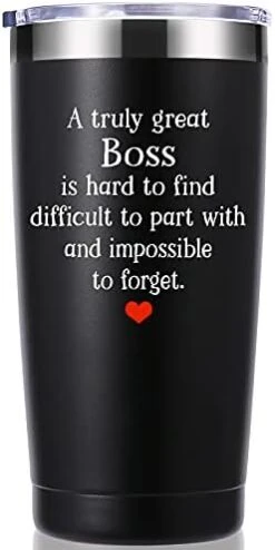 Momocici Boss Gifts 20 OZ Tumbler.A Truly Great Boss Is Hard To Find.Leaving Moving Appreciation Retirement Birthday Christmas Gifts For Women Men Manager Director Boss,Boss Lady Mug(Black) -KitchenAid Shop 31qu9XEDL. AC
