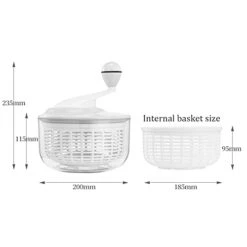 HEIMP Dryer Salad Spinner 2.3L Fruits Vegetable Lettuce Washer With Handle Easy To Spin And Clean Quick Dry For Vegetable Kitchen Slicer (Color : A, Size : 2.3L) -KitchenAid Shop 31r760joaJL
