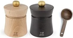 Peugeot Baya Natural Salt Mill Gift Set 3", Chocolate With Wood Spice Scoop -KitchenAid Shop 31rJlnU3lS. AC