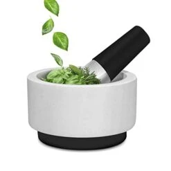 Marble Mortar And Pestle Set - Solid Marble Stone Grinder Bowl Holder For Guacamole, Herbs, Spices, Garlic, Kitchen, Cooking, Medicine -KitchenAid Shop 31rebmtR4ZL