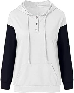 VODMXYGG Womens Winter Long Sleeve Pullover Hoodies Button Down Pocket Casual Basic Sweatshirt Tops -KitchenAid Shop 31rgEzSDGtL. AC