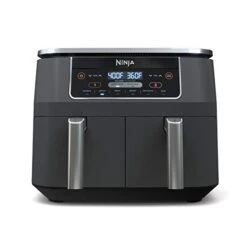 Ninja DZ201 Foodi 8 Quart 6-in-1 DualZone 2-Basket Air Fryer With 2 Independent Frying Baskets, Match Cook & Smart Finish To Roast, Broil, Dehydrate & More For Quick, Easy Meals, Grey