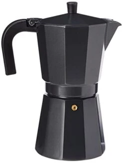 Monix Vitro Noir Aluminium Non-Stick 12 Cups Coffee Maker, 30 X 30 X 30 Cm, Black -KitchenAid Shop 31s18x5TNRL