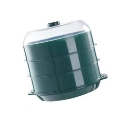 Bothyi Round Microwave Heating Steamer Cooking Pot Container For Fast Home, Green Three Layer -KitchenAid Shop 31si6RxUILL
