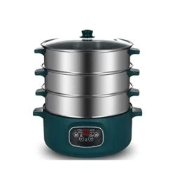 WETYG Large Capacity Steamer Boilers Electric MultiFunction Home Three Layer Electric Steam Pot Smart Cookware